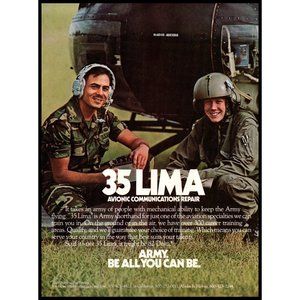 1983 US Army Recruiting Vintage Print Ad Chopper 35 Lima Jumpsuit Wall Art Photo